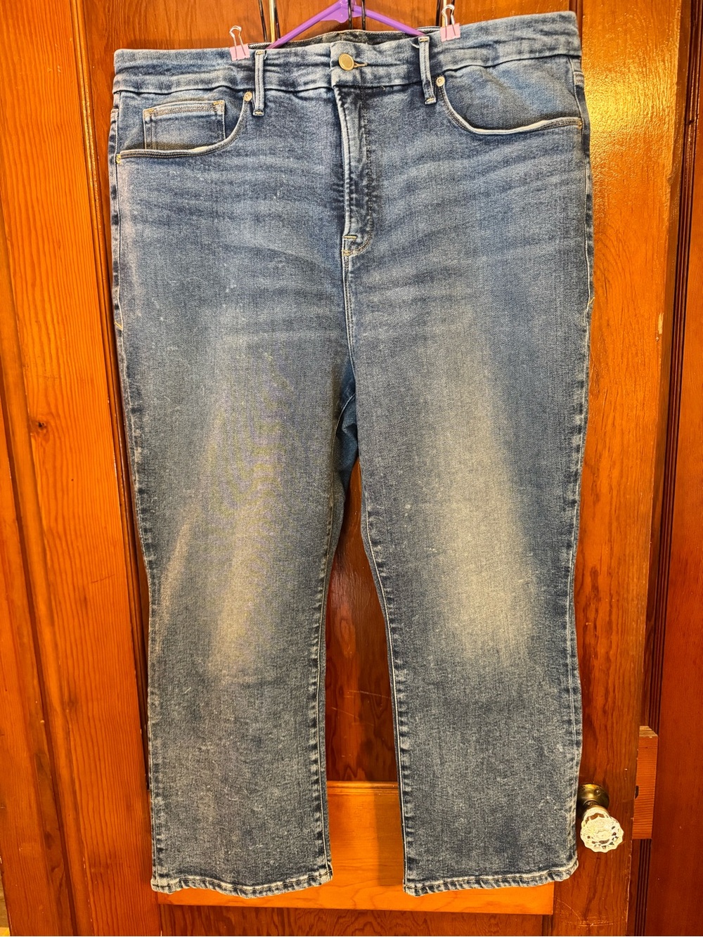 Good American Light Blue Straight Jeans